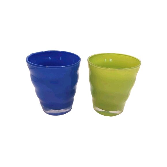 Vintage DANSK RIO Wavy Ripple Glass Tumbler Set of 4 Two Tumblers Two Juice - Picture 10 of 16